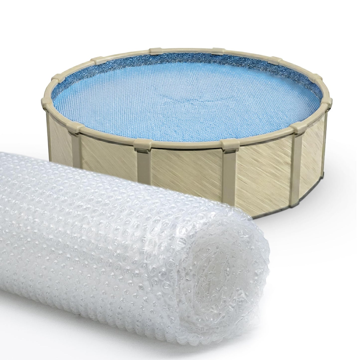 Sun2Solar Clear 24 ft Round Pool Solar Cover | 12 Mil | Heat Retaining Blanket for Inground & Above Ground Swimming Pools | Sun's Energy Heats Pool | Bubble Heating Blankets | 1200 Series