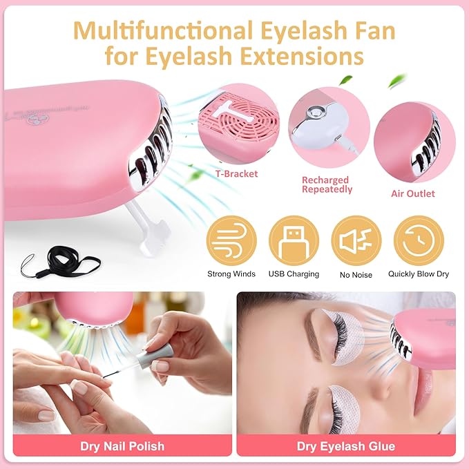 VISCOO Upgraded Eyelash Extension Kit for Beginners, Lash Extension Kit with Mannequin Head, Eye Model with Replacement False Lashes,Lash Starter Kit with Fan,Extension Glue and Remover for Training