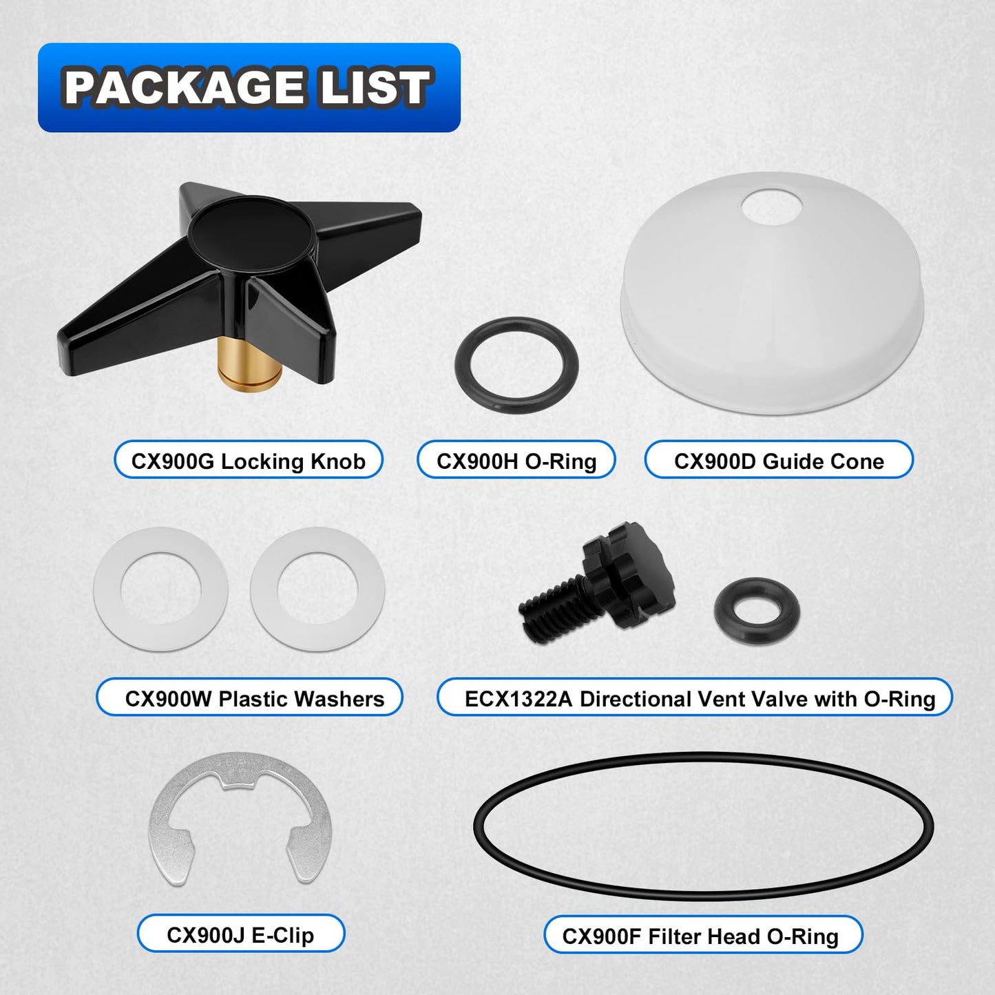 AUTOBABA CX900G Pool Filter Locking Knob Kit Compatible with Hayward Star Clear Plus Cartridge Filter Series C751, C900 & C1200, CX900DA Knob Kit with CX900D, CX900J, CX900H, CX900W, ECX1322A, CX900F