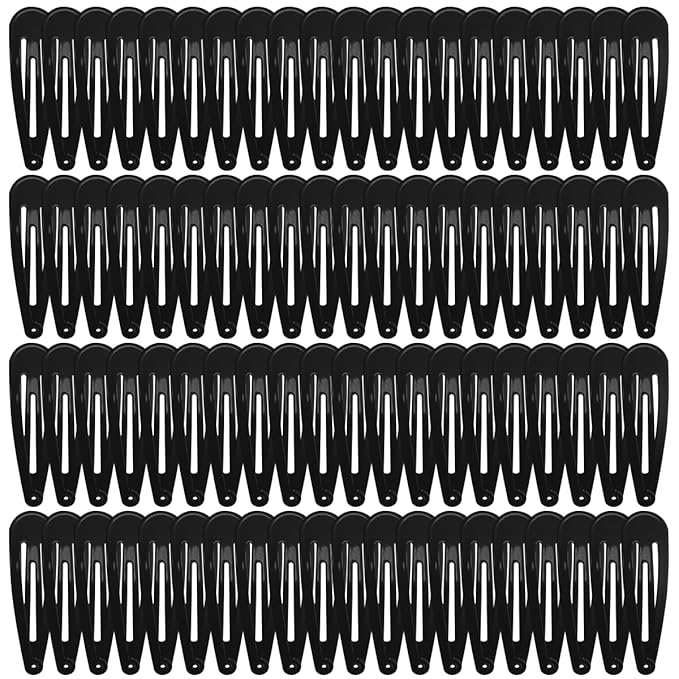 Colorful Snap Hair Clips Hair Barrettes for Girls,Clips Candy Color Hair Accessories for Kids Teens, Toddlers,Women (Color=Black | Pack=80-Pack)