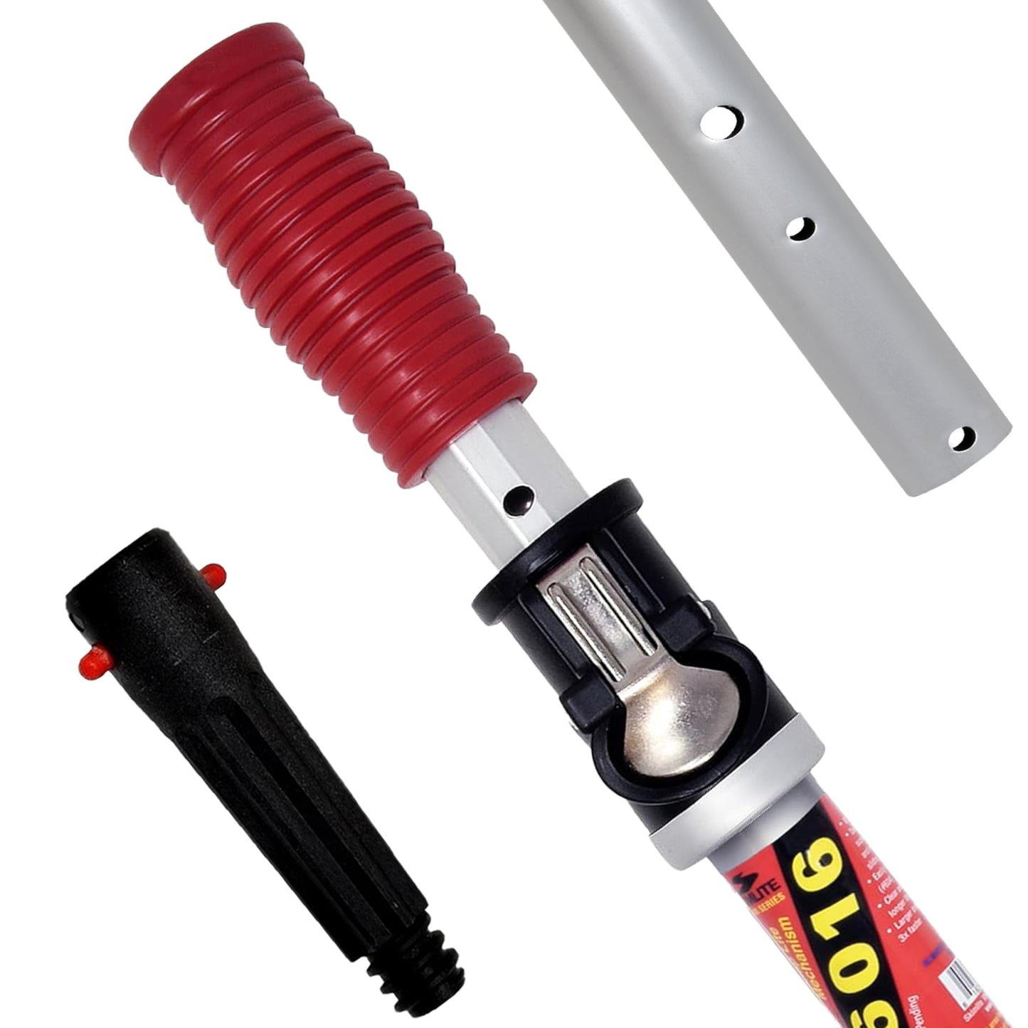 SKIMLITE MANUFACTURING Snaplite Telescopic Pool Pole 16 Ft Adjustable Cleaning Poles Push Button Lock Light Weight Easy Grip, Includes Universal Threaded Adapter for Skimmer Net Brush Vacuum Head