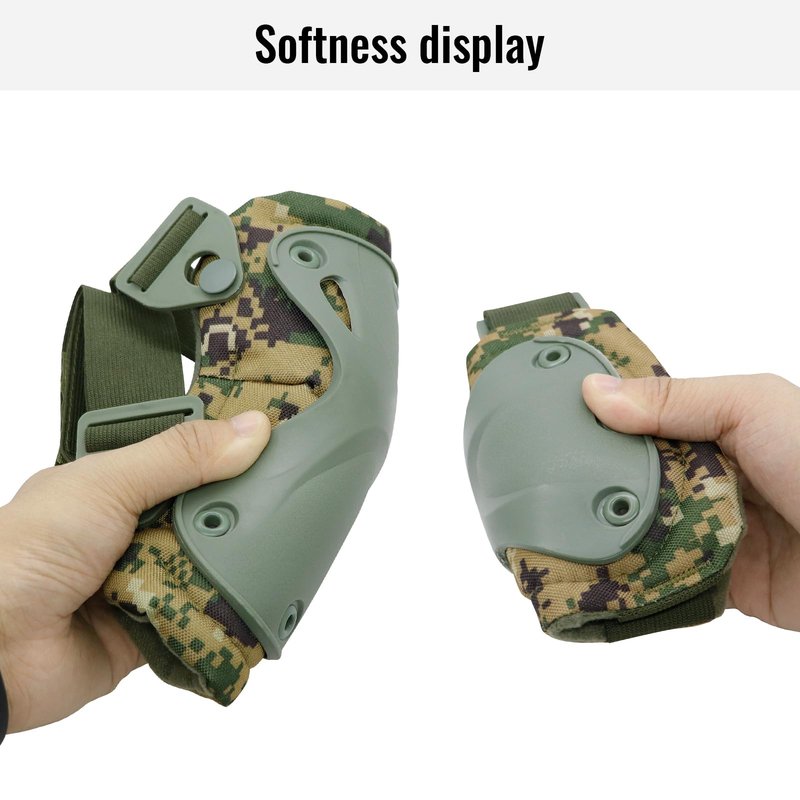 Qavctw Tactical Knee and Elbow Pads Set Protective Gear Knee Pads for Outdoor Sports Combat Paintball CS Cycling Skateboarding Skate Safety Guards Pads