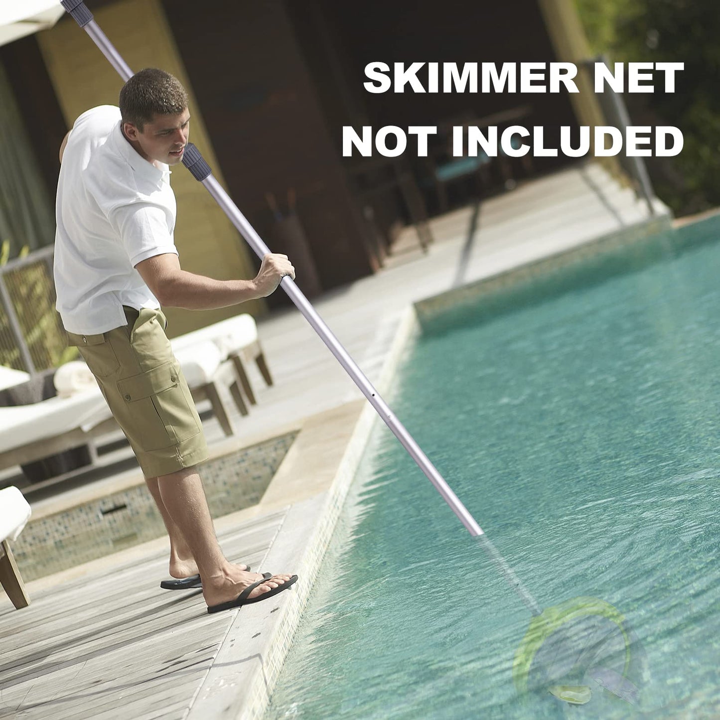 Sepetrel Pool Pole - Professional 12 Foot Telescoping Swimming Pool Cleaning Poles,Adjustable Telescopic Pole,for Skimmer Net,Brush,Vacuum Head