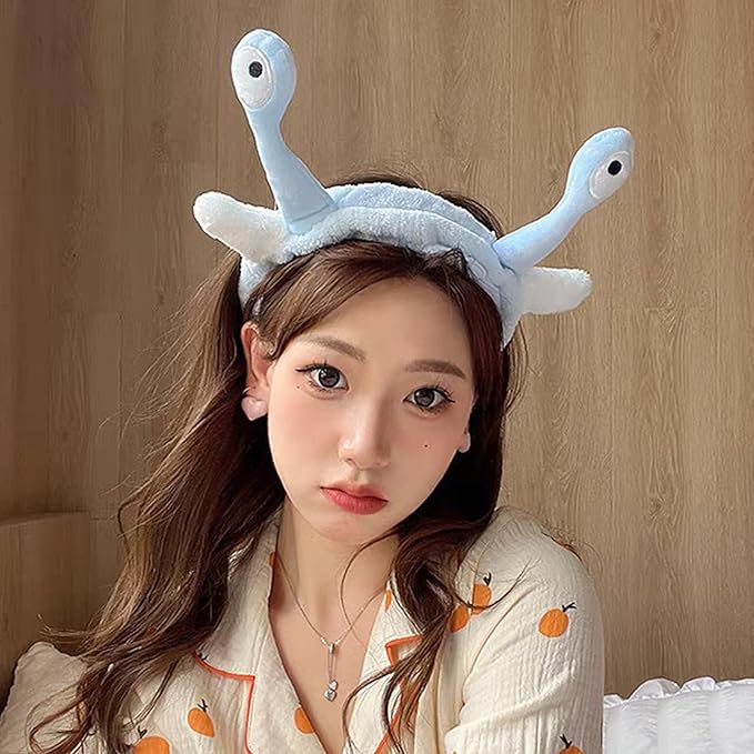 Frog Eye Face Wash Headband Women Snail Spa Hair Band Soft Coral Fleece Headwraps Her Cute Creative Cartoon Costume Cosplay Party Accessories