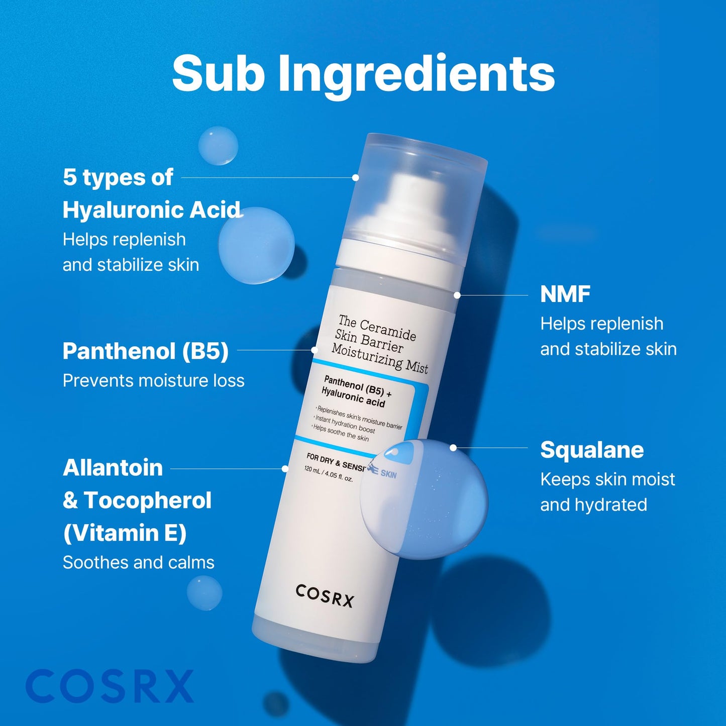 COSRX Barrier Cream Face Mist - Milky Toner with Ceramide & Hyaluronic Acid, Hydrating and Soothing Facial Spray for All Skin Types, 4.06 fl.oz, Korean Skin Care