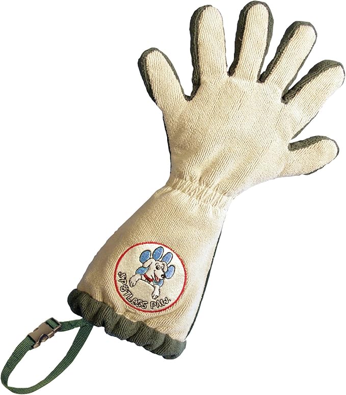 Pet Grooming Gloves for Dogs and Cats with Loop - Made of Microfiber Fabric - Efficient Cleaner for Muddy Paws - Protects Floors, Furniture, and Vehicles from Dirt Marks