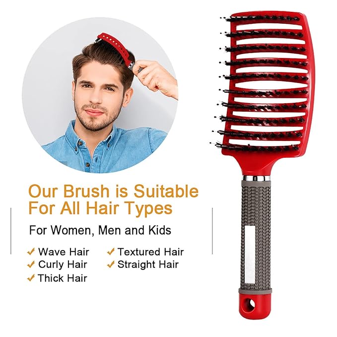 Hairstreaq Detangling Brush, Wet Dry Detangler Hair Brushes, Vented Detangling Brush, Fast Drying Styling Massage Hairbrush for Women & KidsÃ¢ÂÂ Long, Thick, Thin, Curly & Tangled Hair (Gold)