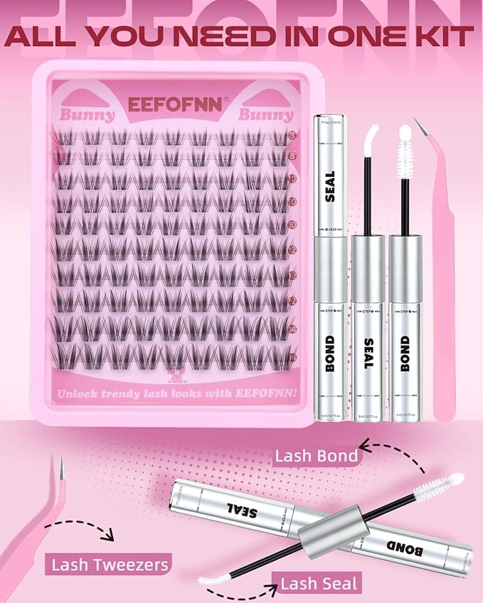 Lash Clusters Kit Wispy Eyelash Clusters Fairy Cluster Eyelases Extensions Manga Lashes Clusters Kit Short Indicidual Lashes Bunny Cluster Lashes C Curl Pestañas Postizas Naturales by Eefofnn