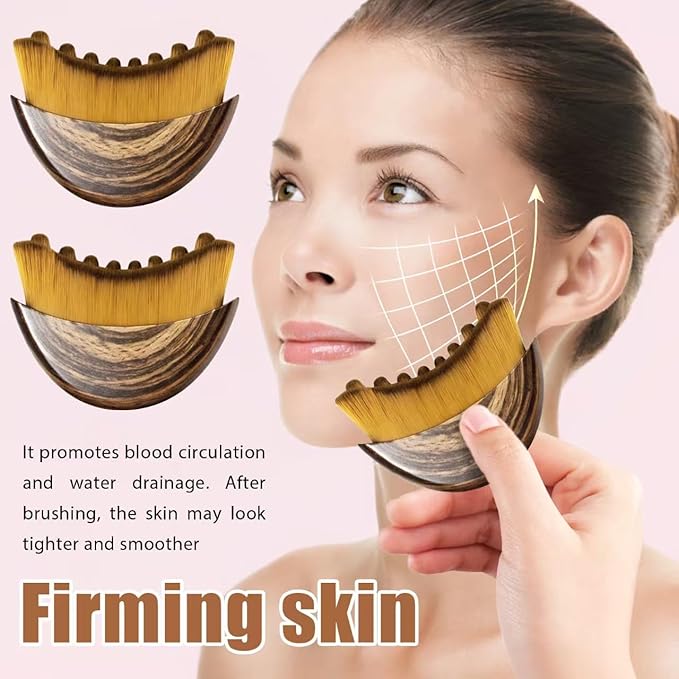 2pcs Lymphatic Contour Face Brush,Lymphatic Brushes， Upgrade Lymphatic Drainage Brush,face Sculpting Brush， Dual-Action Face & Body Massager for Jawline Sculpting & Puffiness Reduction