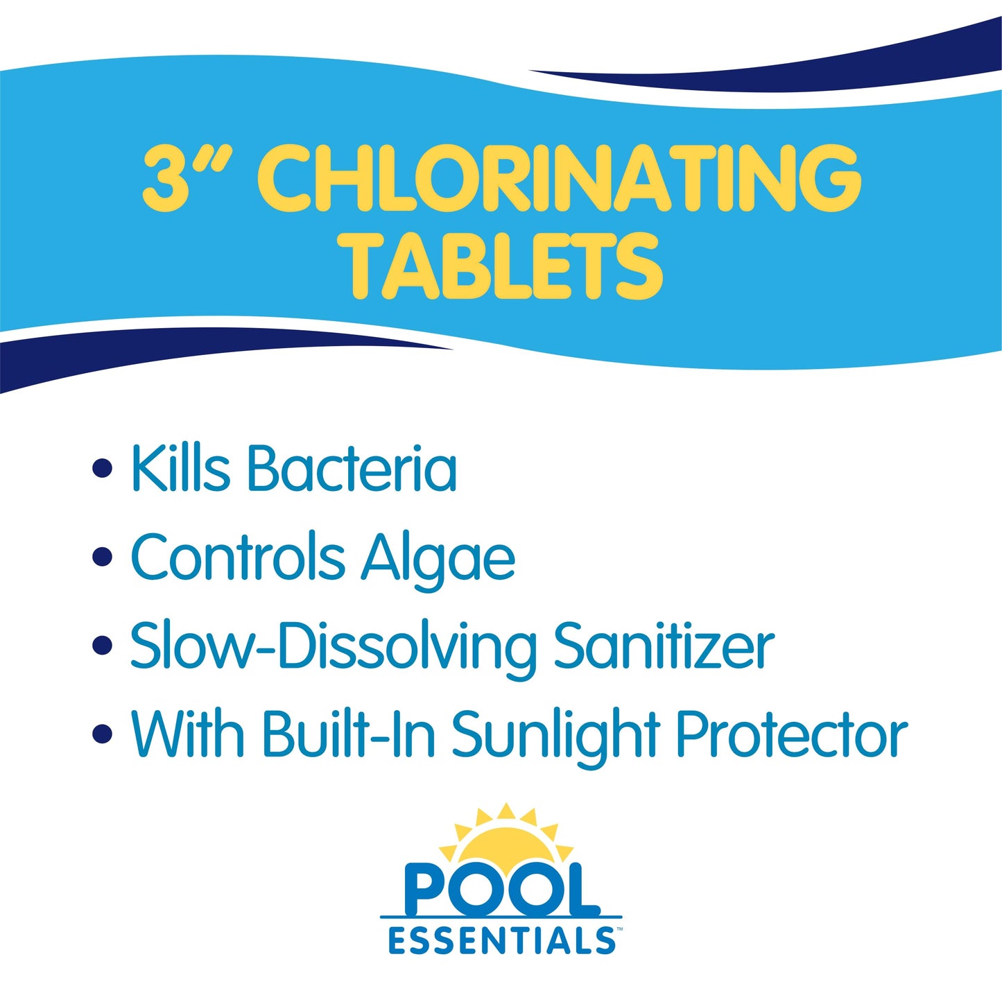 Pool Essentials® 3" Swimming Pool Chlorinating Tablets, Kills Bacteria & Controls Algae, 5LB
