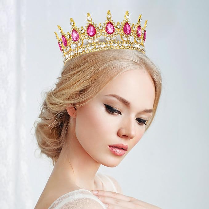 YOUlDIANZI Queen Crown Rhinestone Wedding Crowns and Tiaras for Women Costume Party Hair Accessories Princess Birthday Crown Crystal Bridal Crowns