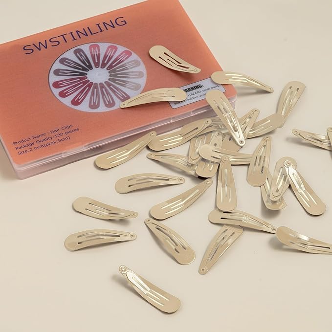 120pcs Taupe Metal Snap Hair Clips, 2 Inch Non-Slip Barrettes for Women Kids Teens, All-Day Hold Hair Accessories for Fine & Thick Hair (Taupe)