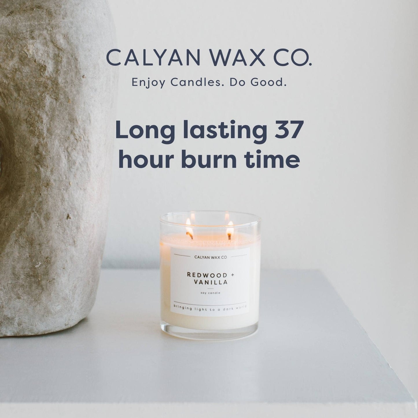 Calyan Wax Co. 2 Wick Candle, Home + Holiday Scented Candle, 37 Hour Burn Time, Aromatherapy Soy Candles, Non Toxic & Vegan Soy Wax, Glass Tumbler Scented Candles, 8.8oz