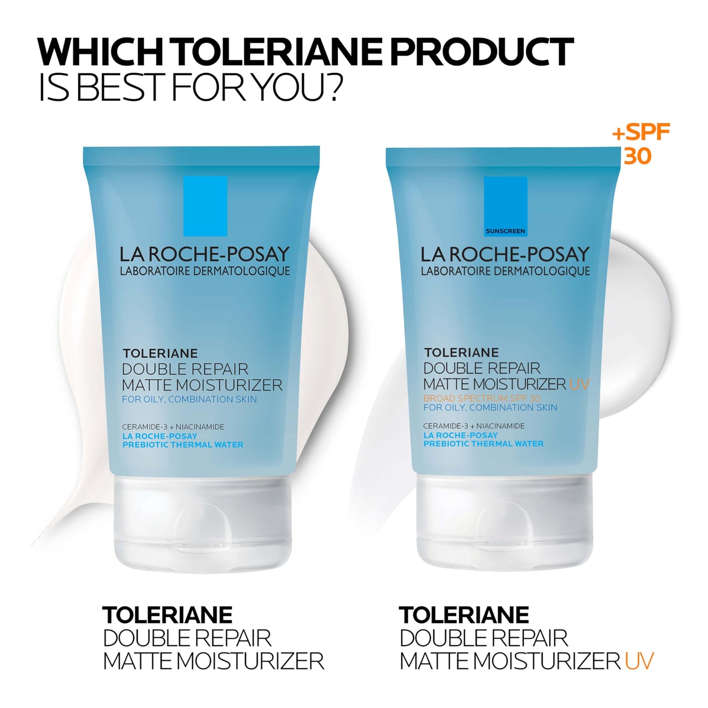 La Roche-Posay Toleriane Double Repair Matte Moisturizer SPF 30, Lightweight Daily Face Moisturizer for Oily Skin & Combination Skin, With Niacinamide & Vitamin B3, Oil Free, Fragrance Free