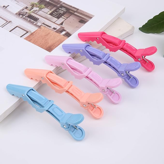 HH&LL Hair Clips for Women – Wide Teeth & Double-Hinged Design – Alligator Styling Sectioning Clips of Professional Hair Salon Quality - 10Pack