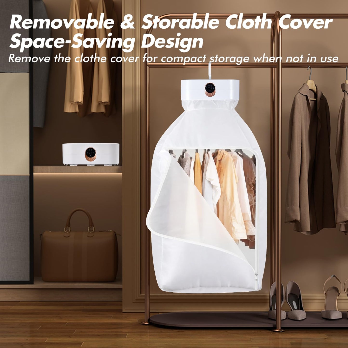 Portable Clothes Dryer for Laundry, Mini & Compact Dryer for Apartment, Dorms, RV, Travel, with 4 Timer Settings (1H/2H/4H/8H), 167°F Constant Temperature