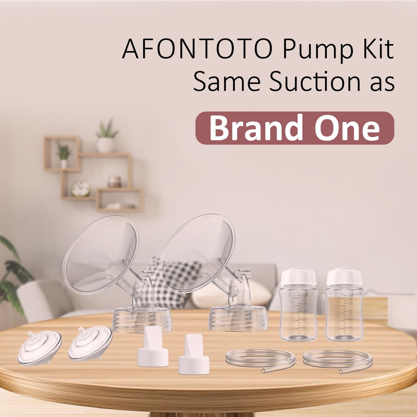 Pump Parts Compatible with Spectra S1/S2/9Plus Breastpump, Full Set Replacement Parts for Spectra Include 24mm Flange,Duckbill Valve,Backflow Protector,Tube,Bottle, Not Original S2/S1 Accessories