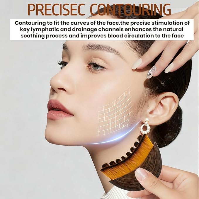 New Lymphatic Contour Face Brush, Dry Brushing Face Brush, Massager for Face, Chin & Jawline Sculpting, Ergonomically Designed to Fit The Skin Precisely and Relieve Fatigue (1pcs)