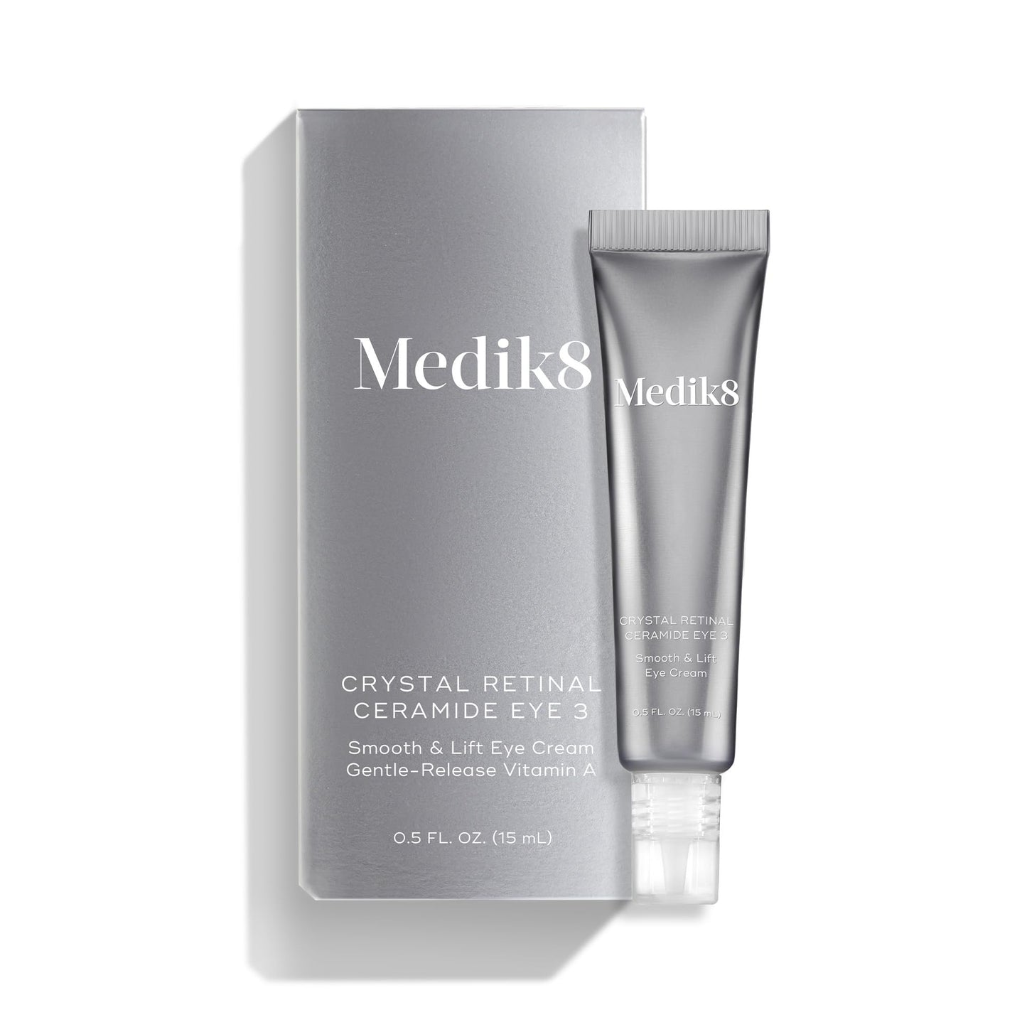 Medik8 Crystal Retinal Ceramide Eye 3 - Lifting Eye Cream with Vitamin A - Smoothing Under Eye Cream for Wrinkles and Sensitive Skin - 0.5 oz