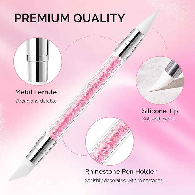 MelodySusie 5 Pcs Nail Art Sculpture Pen Acrylic Dual Tipped Brushes for Resin Nail Art Tools for Design Nail Foil Carving Drawing Effect Shaping Drawing Nail Tools for Home Salon