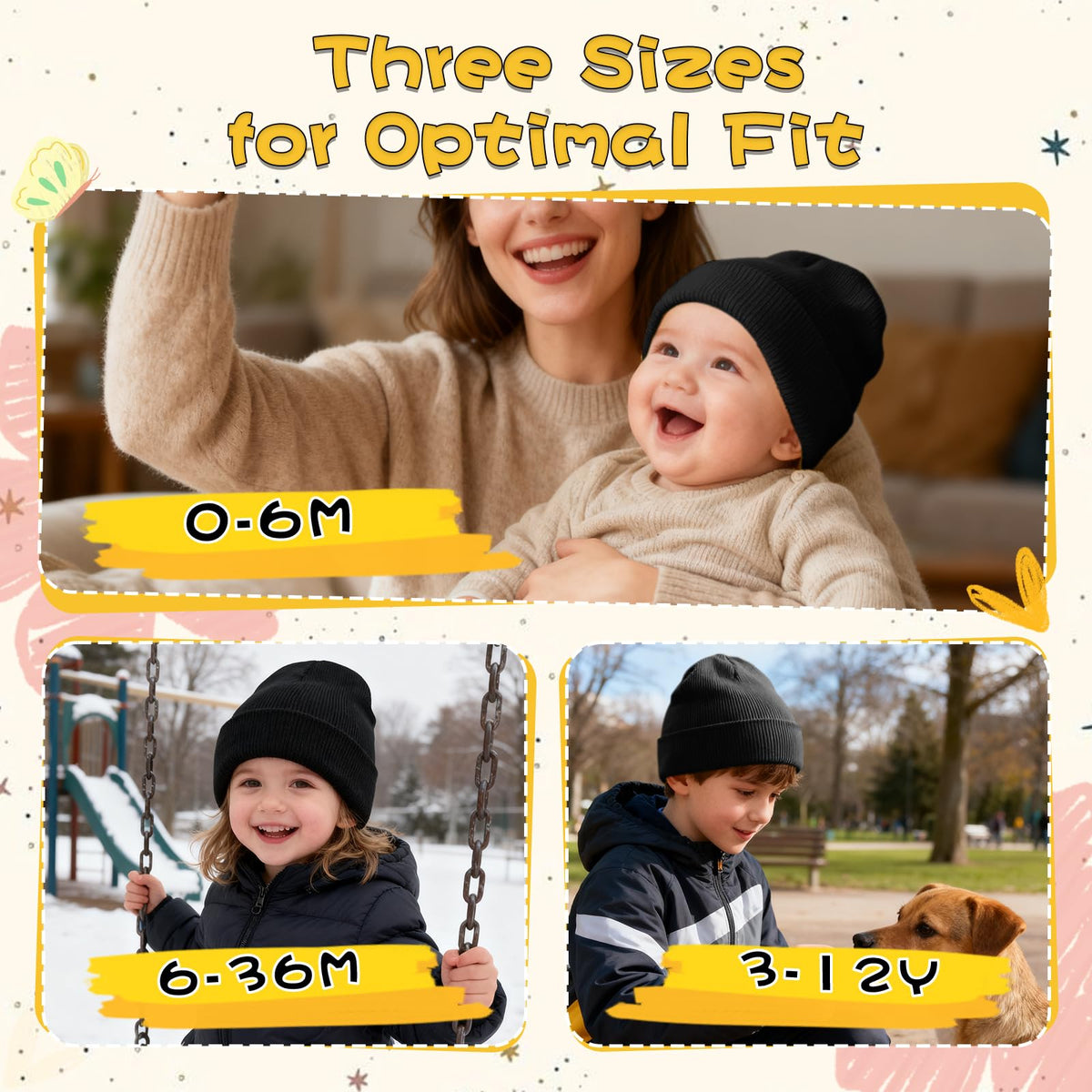 ZOORON Toddler Beanie Baby Kids Beanies Warm Winter Hat Knit Skull Cap for Boys & Girls Soft Children Infant Hat
