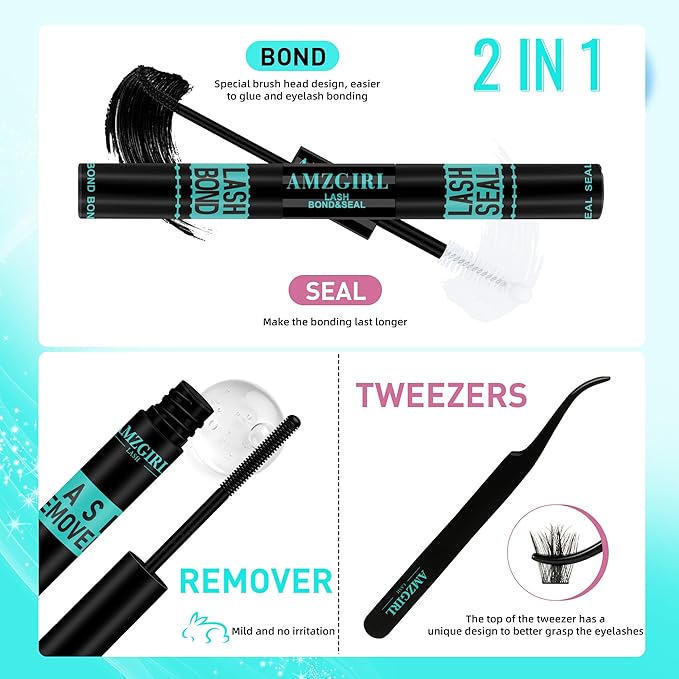 Manga Lash Clusters Kit 168pcs C Curl Fairy Eyelash Extension with Individual Lashes Bond and Seal Waterproof,Eyelashes Glue Remover,Lash Applicator for Volume Anime Lashes Cluster(Doll,C-10-18mm Kit)