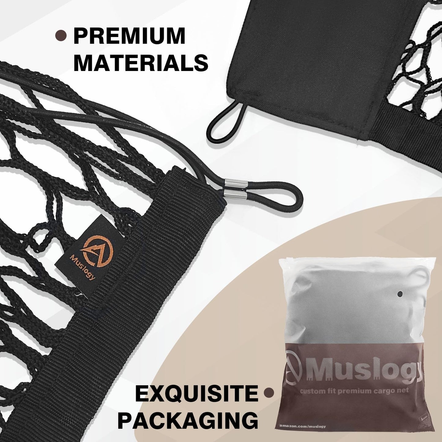 Muslogy Truck Bed Cargo Net Trunk Netting Compatible with Chevrolet Colorado & GMC Canyon 2026 2025 2024 2023 Accessories, Pickup Cargo Organizer SUV Sedan Storage Net w/Heavy Duty Carabiners