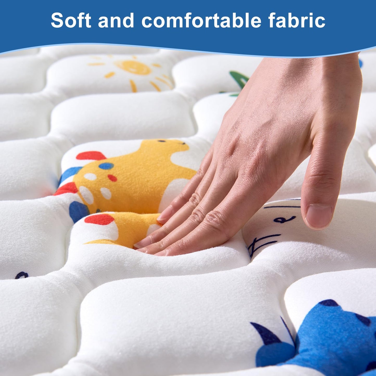 Odorless Premium Foam Baby Play Mat 50" x 50", Soft Microfiber Fabric Crawling Mat for Floor- Comfortable and Hypoallergenic, Non-Slip Cushioned Floor Playpen mat for Infants,Babies,Toddlers