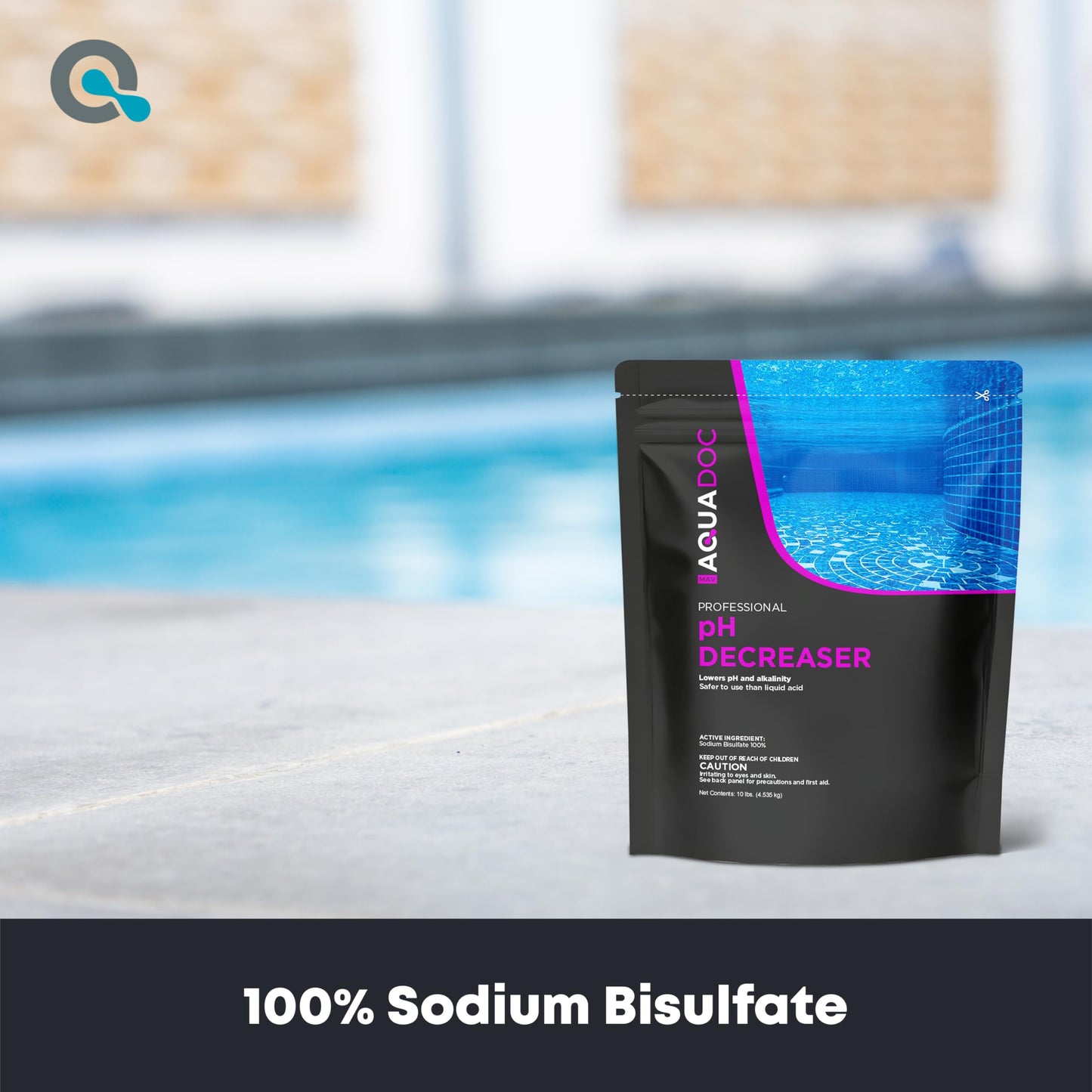 MAV AquaDoc pH Down for Pools - 10lb - Sodium Bisulfate pH Decreaser for Pool & Alkalinity Decreaser - Easy Dissolving Dry Acid Pool Chemicals Made in the USA