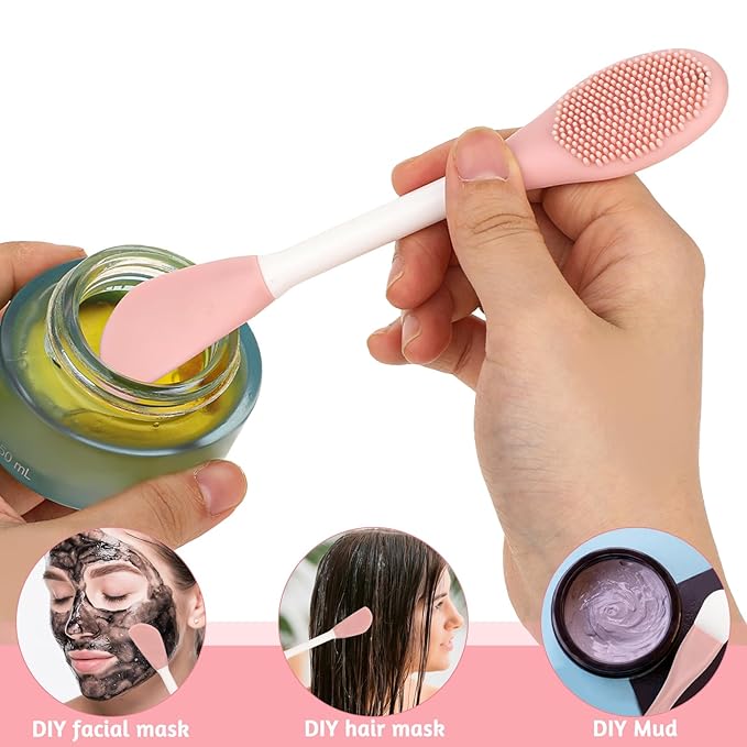 Thinp 2 Pcs Face Mask Applicator,Double-Ended Mask Applicator Tool Silicone Face Mask Brush Silicone Face Mask Applicator for Applying Skin Care Products Facial Mask Brushes for Mud Clay Gel Mask Mud
