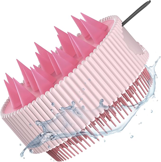 Rena Chris Scalp Massager Hair Growth: Scalp Scrubber Brush Tool with Double-Sided Soft Silicone Bristles, Head Skin Care Massage Treatment Exfoliator Dandruff Removal for Dry/Wet Straight/Curly Hair