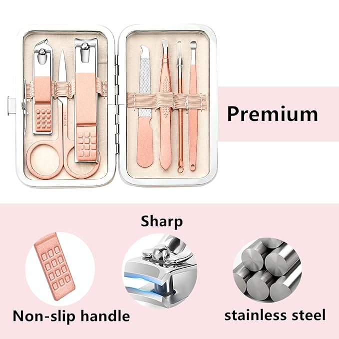 Manicure Set Women Men Nail Clipper Set Stainless Steel Toe Finger Nail Clippers Personal Care Tool with Case Travel Manicure Tool Nail Care Set Women Men Nail Grooming Kit Gifts for Mother Wife