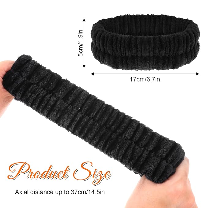 2Pcs Spa Headband, Head Bands Mens Hair Band Makeup Headband for Washing Face Absorbent Elastic Skin Care Headband Wrap for Women Yoga Sports Shower Exercise