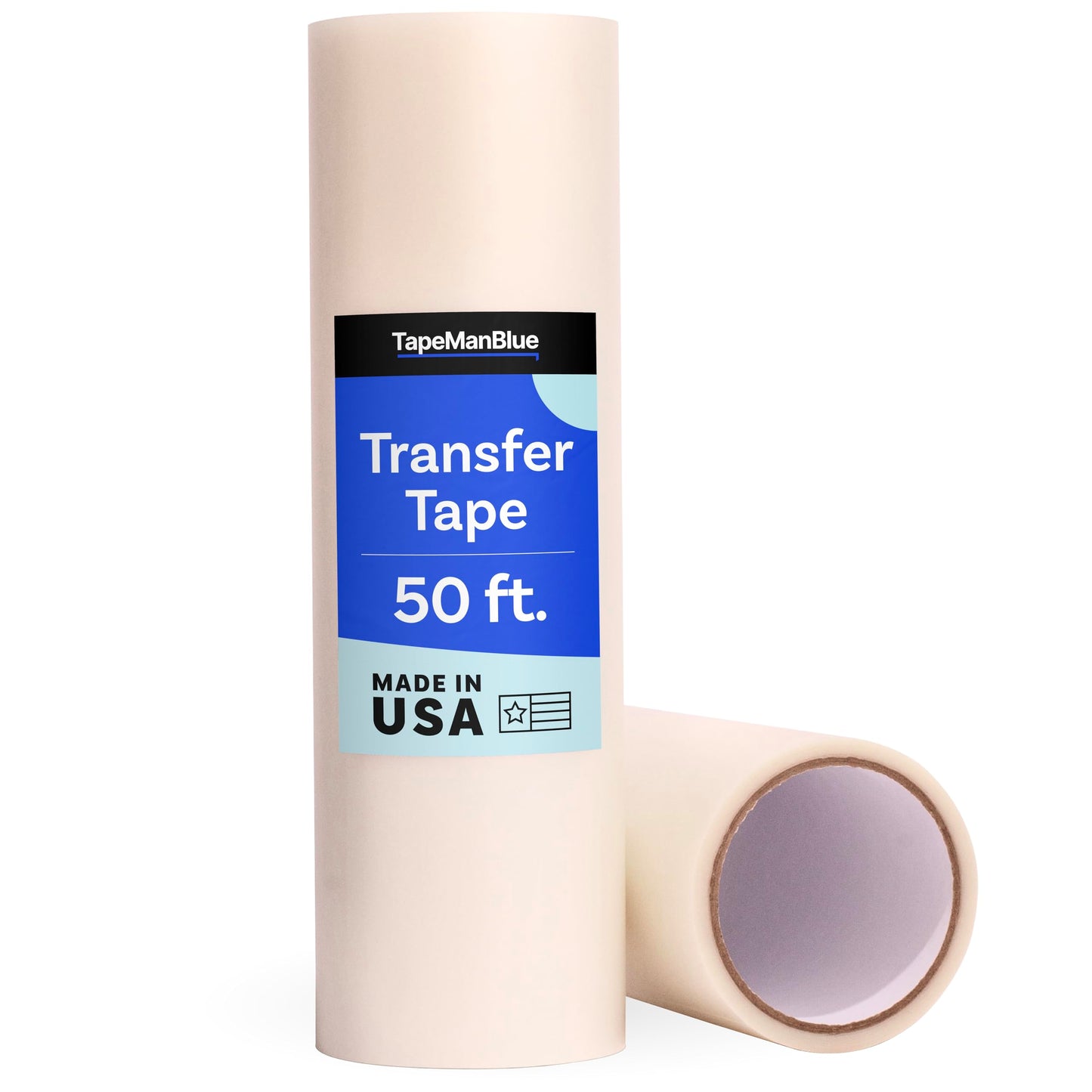 TapeManBlue Clear Transfer Tape for Vinyl, 12" x 50' Roll, Made in America, Premium Vinyl Transfer Tape for Crafts, Decals, and Letters