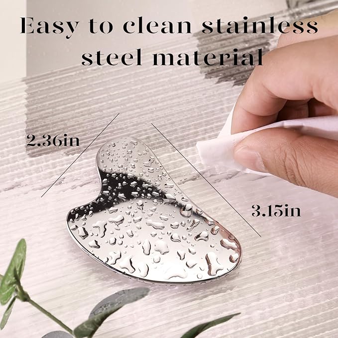 BAIMEI IcyMe Stainless Steel Gua Sha Facial Massager Tools |Relax Back Muscles | Face Sculpting | Daily Beauty Routine | Guasha Tool for Face|Skincare Gift for Women