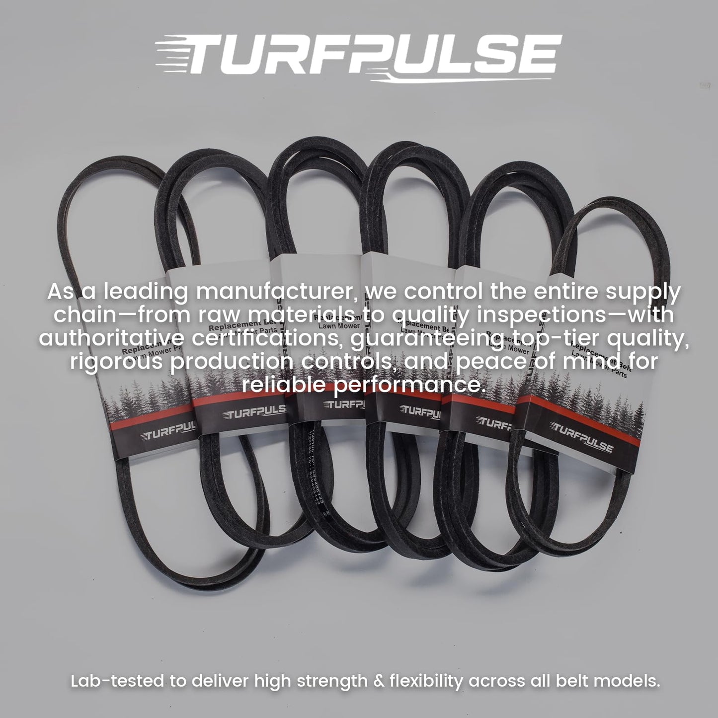 TURFPULSE Lawn Mower Deck Belt Replace 116-3455 02000611 482530 for Exmark Pioneer E/S Series Quest SP Cub Cadet M72-CT Scag SMTC-52A Replacement Part Accessories, 5/8 Inch x 154.5 Inch