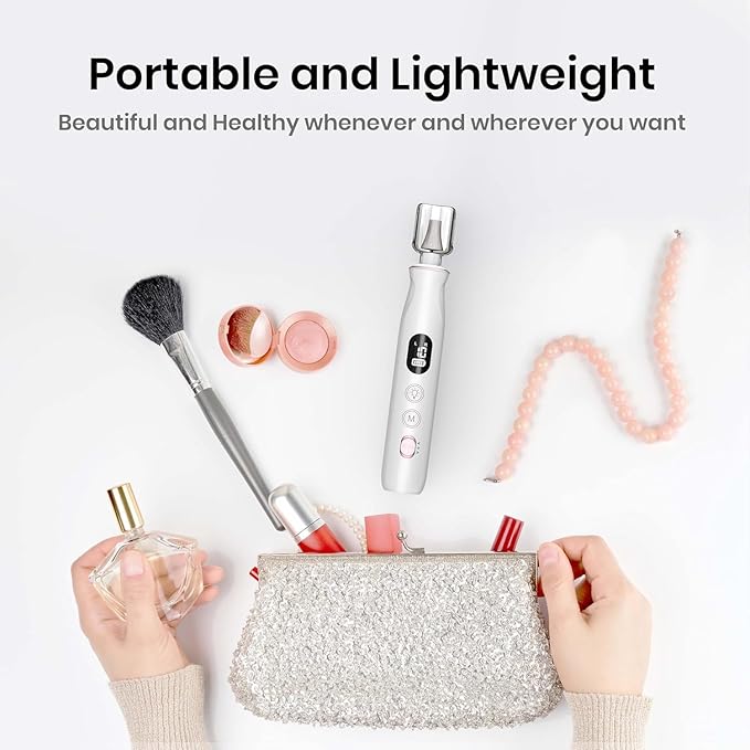 Professional Nail Drill Kit: Electric Nail File with LCD & Lamp, Long-Lasting Thick Toenail Grinder, Rechargeable & Cordless Toe Nail Dremel Tools for Women & Men Manicure and Pedicure Gifts