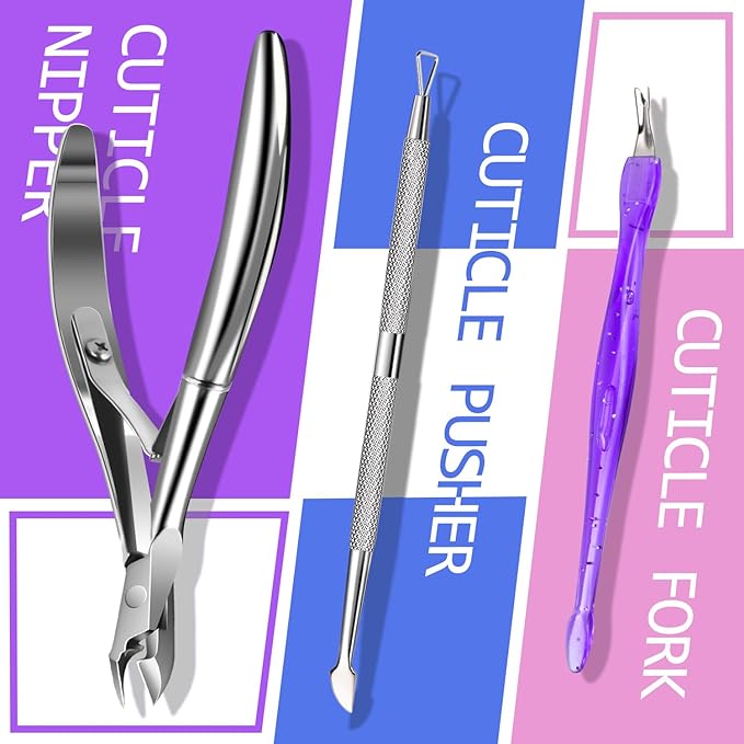 TsMADDTs Manicure Tools Kit with Buffer Blocks, Polishing Buffers, Files, Cuticle Nipper, Pusher and Cuticle Oil for Women Manicure Care