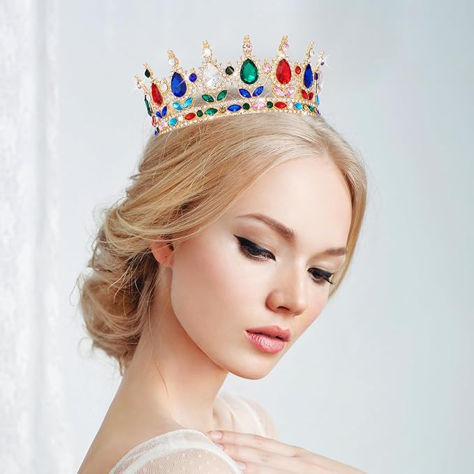YOUlDIANZI Queen Crown Rhinestone Wedding Crowns and Tiaras for Women Costume Party Hair Accessories Princess Birthday Crown Crystal BridalCrown