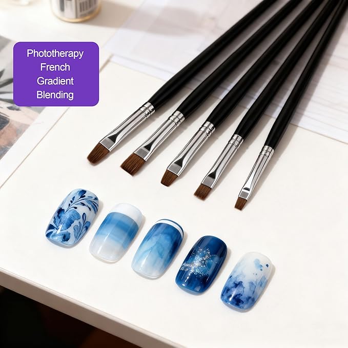 Artdone Nail Dotting Tools Art Brushes Kit With Nail Stand Gel Polish Liner Brushes Design Pen For Nail Drawing And Nail Paint Small Detail