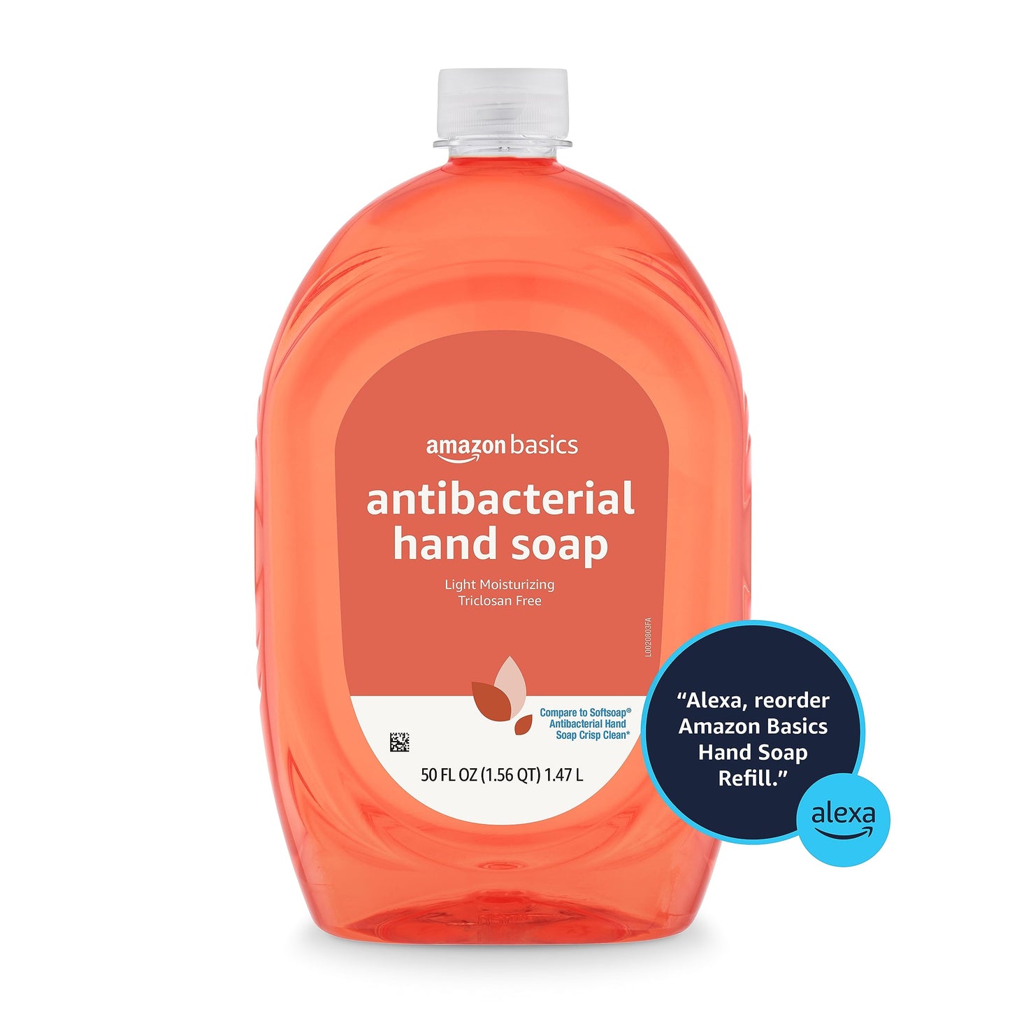 Amazon Basics Liquid Hand Soap Refill, Light Moisturizing, Triclosan-Free, Dermatologist-Tested, pH Balanced, Citrus, 50 Fl Oz (Previously Solimo) (Pack of 4)