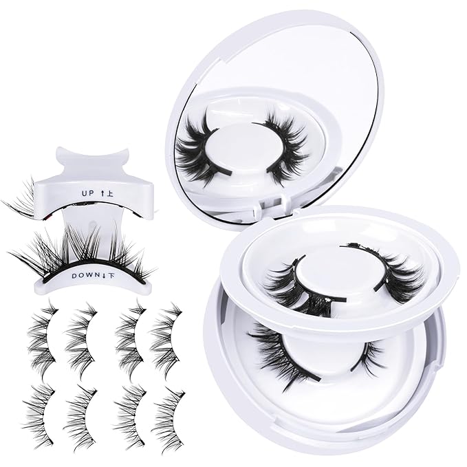 B&Qaugen Reusable Magnetic Eyelashes Natural Look False Eyelashes with Applicator Easy to Wear and Remove Glue-Free Pestañas Magnéticas(CX02)