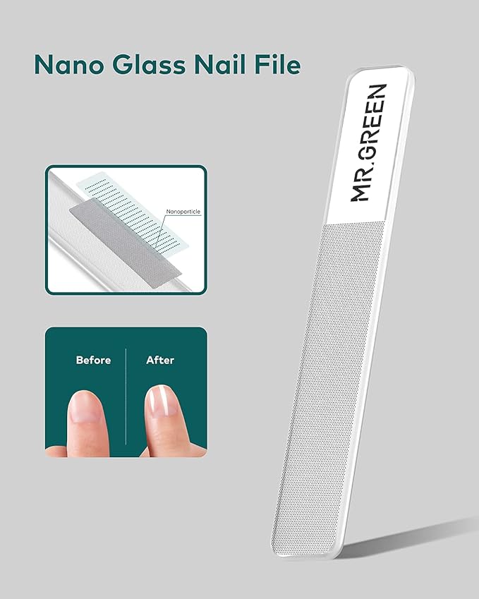 MR.GREEN Glass Nail Shiner Ã¯Â¼ÂUpgrade Nano Glass Nail Files &Nail Buffers Polisher Professional Crystal Manicure Tools Kit for Natural Nail
