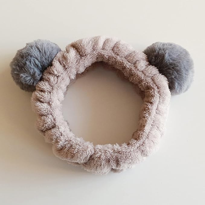 Panda and Bear Headbands for Women Washing Face, Makeup, Girls and Baby Cute Elastic Facial Hair Bands, Beauty Products Spa Shower Headwrap Costume Hair Accessories