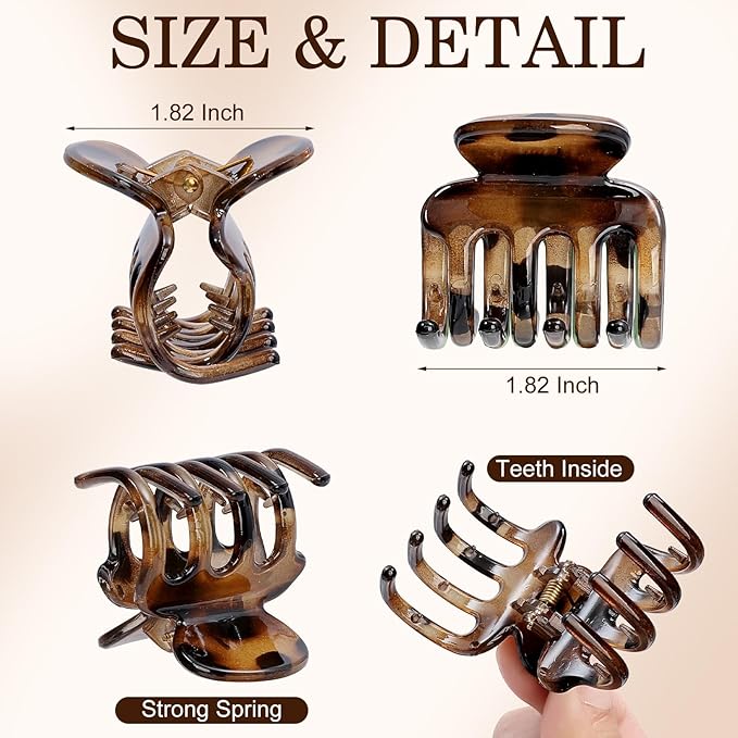 12Pcs Hair Clips for Women 1.8 Inch Small Claw Clips for Thin Hair Medium Hair Claw Clips for Thick Hair Accessories for Women Girls (Gloss Regular)