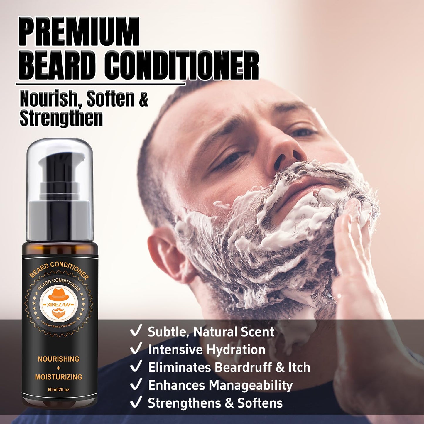XIKEZAN Beard Kit for Men Grooming & Care w/Beard Conditioner, Wash, Oil, Balm, Brush, Comb,Birthday Fathers Valentines Gifts for Men Him Dad Husband Boyfriend Christmas Gifts Mens Stocking Stuffers