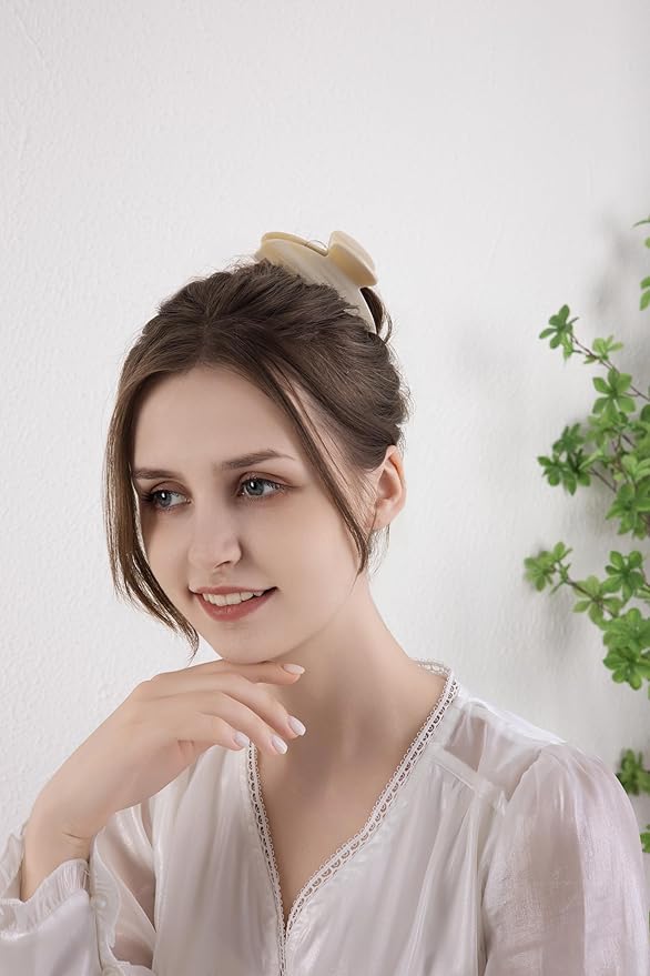 Durable Acetate Hair Clips - 4-Inch Creme Claw Clips for Fine and Thick Hair (Creme)