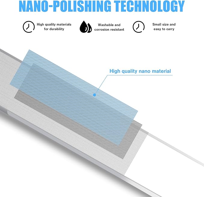 8 Pcs Nano Nail File, Glass Nail File for Natural Nails, Glass Nail Buffers Shiner Polisher, Glass Nail Files for Women with Case