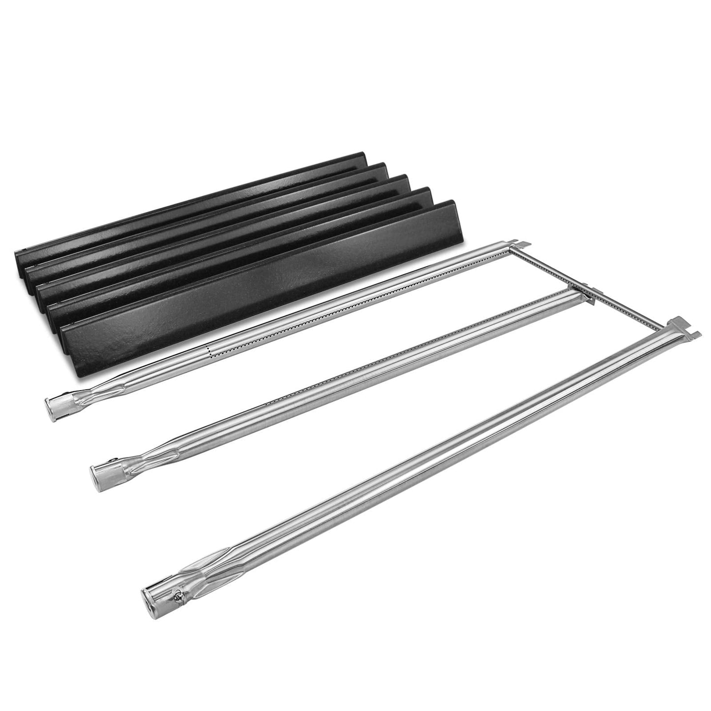 Uniflasy Grill Parts Replacement for Weber Genesis Silver Grill, Genesis Silver B C, Genesis Platinum B C, Weber 900 (Side Control),28 1/8" Stainless Steel Burner,22.5" Porcelain Steel Flavorizer Bars