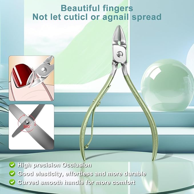 Manicure kit Personal Care Mens Grooming Kit, 30 in 1 Professional Nails Kit Pedicure Kit, Nail Clippers for Men and Nail Tools Portable Set, with Luxurious Travel Case (Green)